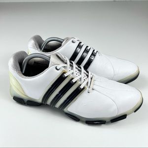 ADIDAS TOUR 360 Men’s White Leather Golf Shoes Size 9.5  *INSIDE HEEL WEAR*
